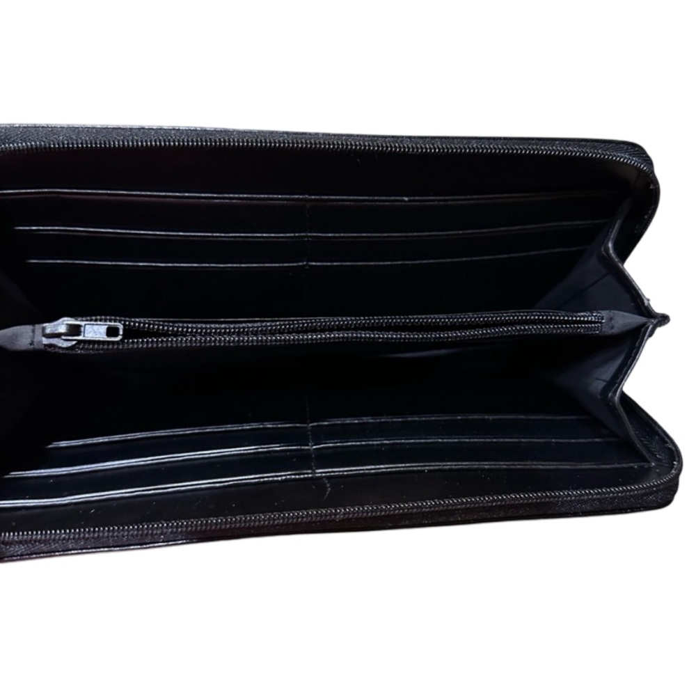 Dopp 12 Card Slots | Genuine Leather Zip-Around Wallet | Black 9”